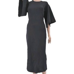 Ted Baker London Women's Black Full Length Dress With Oversized Sleeves, Size 4